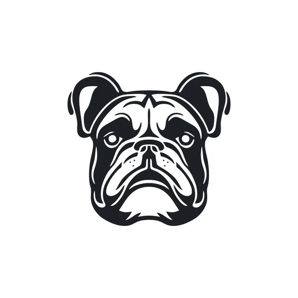 Булл Собака Обличчя Логотип Бульдог Голови Силует Кліпарт Вектор Значок — стоковий вектор