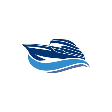 Sürat teknesi logosu, hız teknesi vektörü, gezi ikonu, yat sembolü, hız yarışı yelkenlisi zirvesi. beyaz arkaplanda izole.