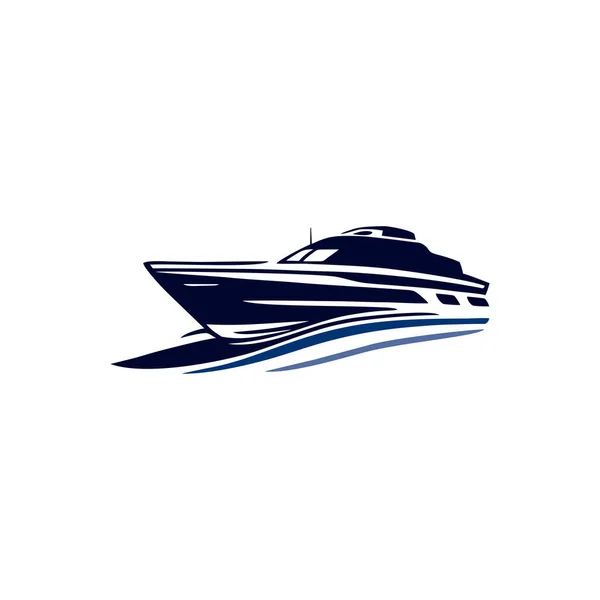 Speedboat Schiff Logo Des Segelboot Cliparts Vektor Yachtsymbol Kreuzfahrt Symbol — Stockvektor