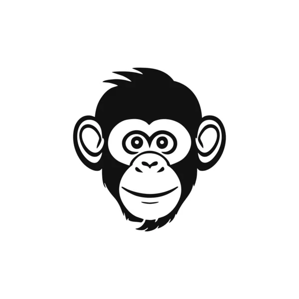 Logotipo Cara Mono Silueta Cabeza Mono Clipart Vector Animal Chimpancé — Vector de stock