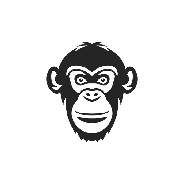 Логотип Обезьяньего Лица Силуэта Головы Обезьяны Вектор Клипарта Икона Шимпанзе — стоковый вектор