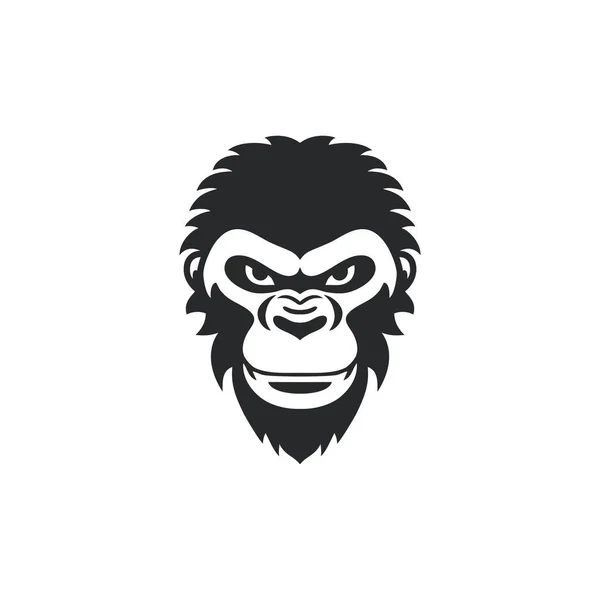 Logotipo Cabeza Mono Cara Chimpancé Silueta Clipart Vector Animal Icono — Vector de stock