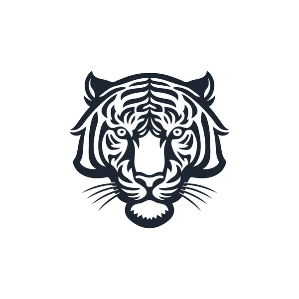 Силуэт Логотипа Tiger Head Животного Векторного Клипарта Символ Хищника Дикой — стоковый вектор
