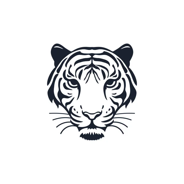 Логотип Лица Тигра Изображением Силуэта Головы Животного Вектор Изображения Символ — стоковый вектор