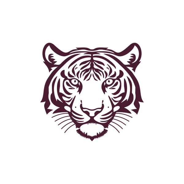 Logotipo Cara Tigre Animal Cabeza Silueta Clip Arte Vector Depredador — Vector de stock