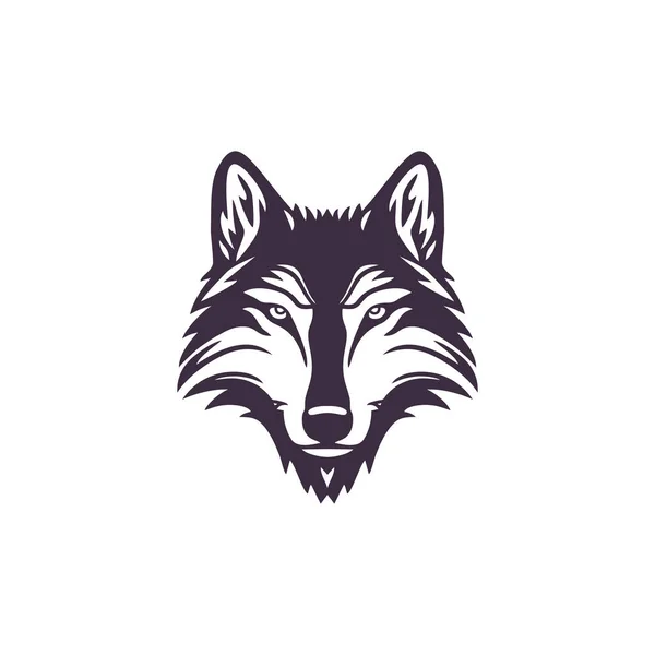 Lobo Rosto Logotipo Cabeça Animal Silhueta Clipart Vetor Símbolo Predador — Vetor de Stock