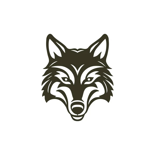 Wolf Face Logo Animal Head Silhouette Clipart Vector Previous Symbol — 스톡 벡터