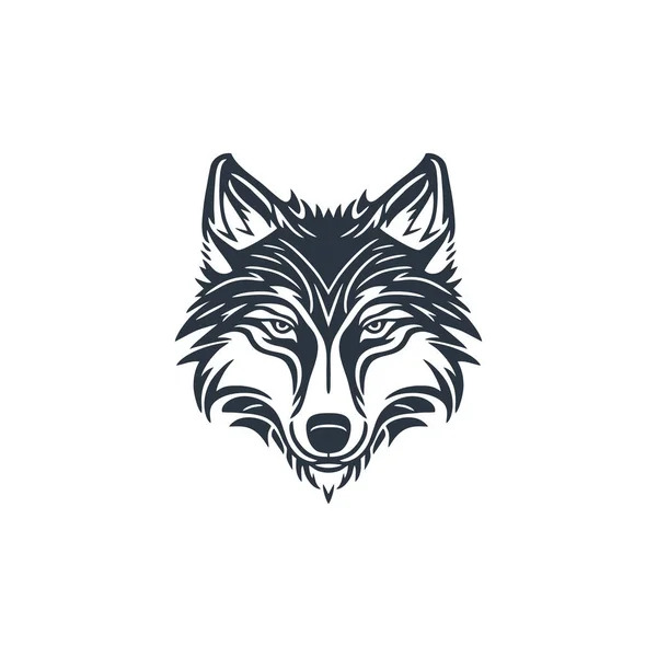 Wolf Ansikte Logotyp Djur Huvud Silhuett Clipart Vektor Rovdjur Symbol — Stock vektor