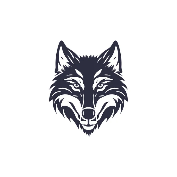 Wolf Head Előfizetője Állati Arc Logo Vektor Ragadozó Sziluett Ikon — Stock Vector