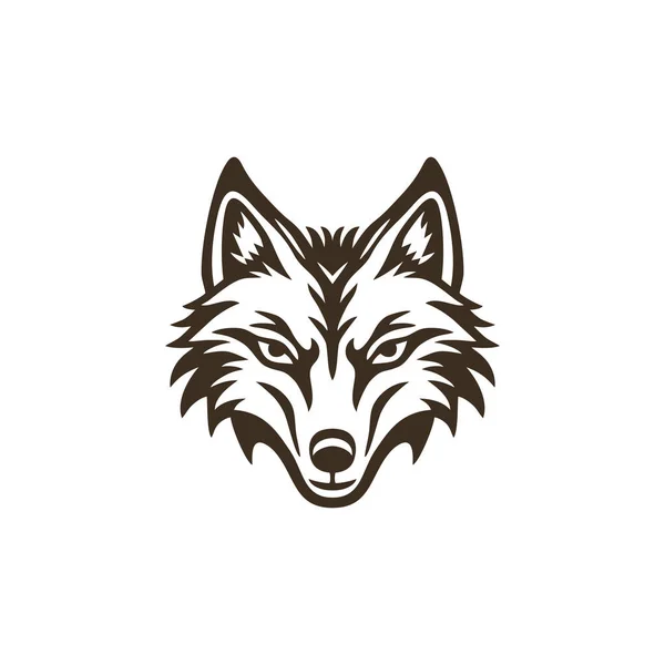 Вовк Головний Кліпарт Тваринного Обличчя Логотип Вектор Іконка Силуету Хижака — стоковий вектор
