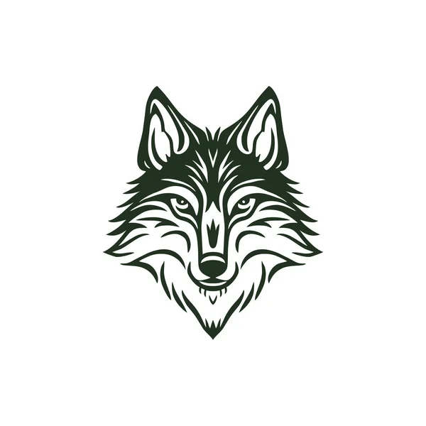 Wilcza Głowa Clipart Zwierzęcia Twarz Logo Wektor Drapieżnik Sylwetka Ikona — Wektor stockowy