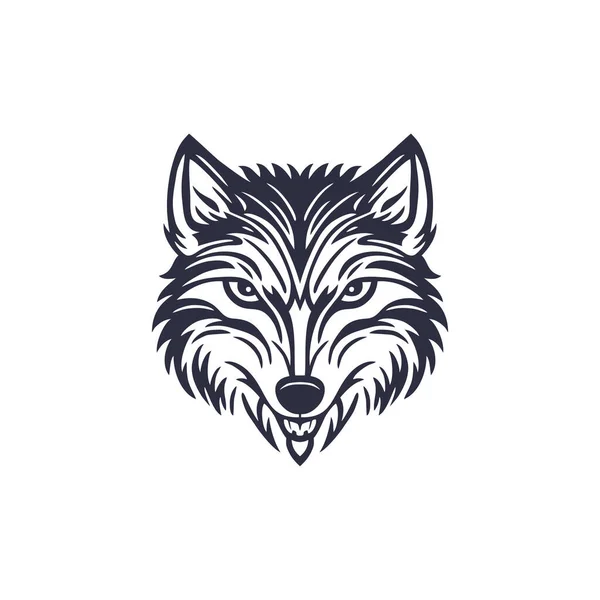 Wilcza Głowa Clipart Zwierzęcia Twarz Logo Wektor Drapieżnik Sylwetka Ikona — Wektor stockowy