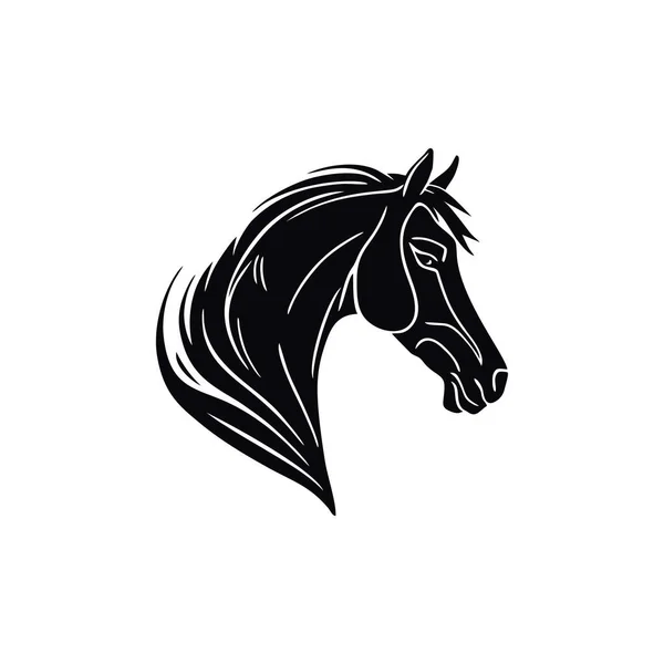 馬の頭のシルエットクリッパーイラストレーターベクトルの馬の顔のロゴ 白い背景に隔離された動物のシンボルの種馬のアイコン — ストックベクタ
