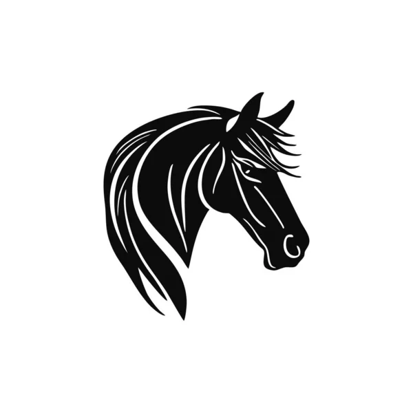 Cavallo Testa Sagoma Clipart Cavalli Faccia Logo Illustratore Vettore Stallone — Vettoriale Stock