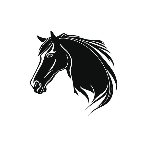 Lófej Sziluett Előfizetői Lovak Szembe Logo Illusztrátor Vektor Csődör Horserace — Stock Vector