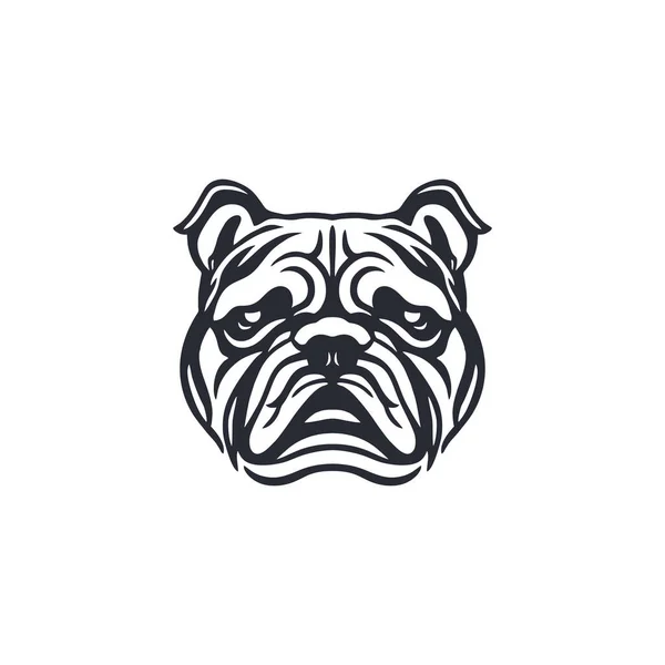 Bull Dog Face Logo Bulldog Head Silhouette Clipart Vector Animal — Stock Vector