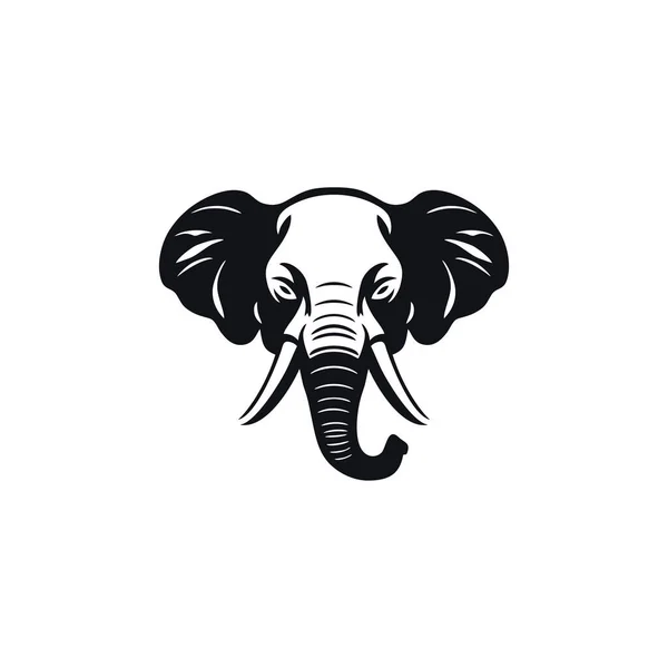 Силуэт Головы Слона Логотип Вектора Иллюстратора Лица Животного Клипарт Символ — стоковый вектор