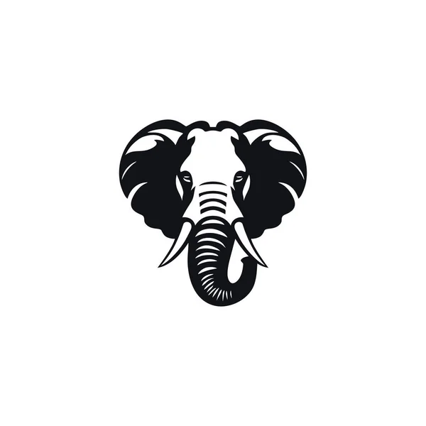 Elefantenkopf Silhouette Logo Vektor Des Tiergesichts Illustrator Cliparts Tiersafari Symbol — Stockvektor
