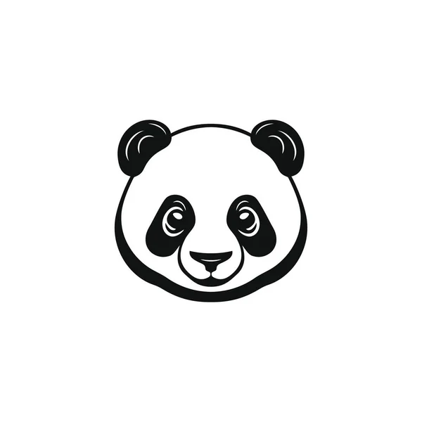 Niedliche Panda Logo Des Tierkopfes Silhouette Vektor Panda Bear Face — Stockvektor