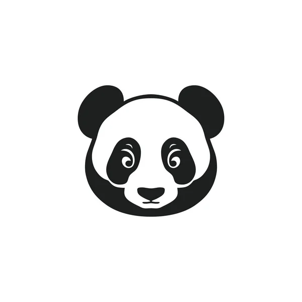 Logo Mignon Panda Vecteur Silhouette Tête Animal Clip Art Visage — Image vectorielle