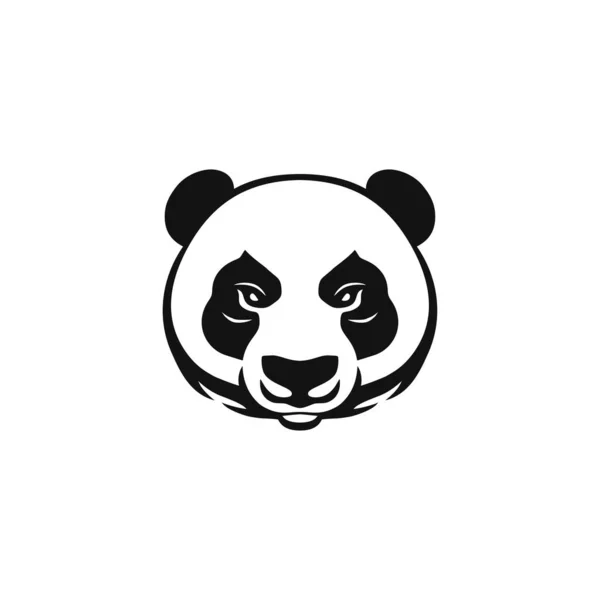 Panda Logo Des Tiergesichtsvektors Panda Bärenkopf Scherenschnitt Maskottchen Symbol Cartoon — Stockvektor