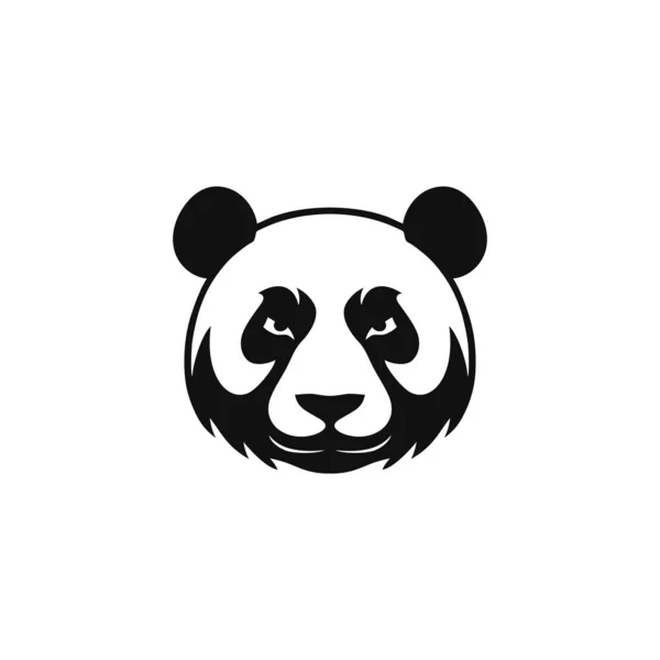 Panda Logo Des Tierkopfes Silhouette Vektor Panda Bear Face Clip — Stockvektor