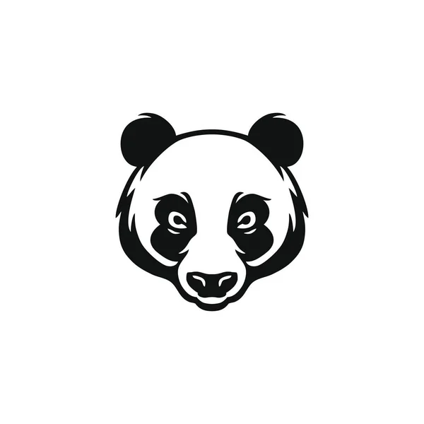 Panda Logo Des Tiergesichtsvektors Panda Bärenkopf Scherenschnitt Maskottchen Symbol Cartoon — Stockvektor