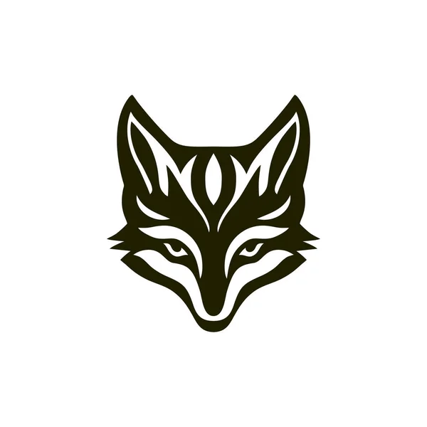 Fox Cara Clipart Kitsune Logo Vector Japón Máscara Animal Cabeza — Vector de stock