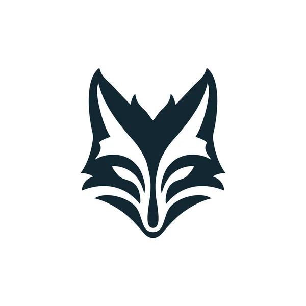 Fuchs Gesichtsausschnitt Des Kitsune Logovektors Japanische Maske Der Tierkopfmythologie Silhouette — Stockvektor