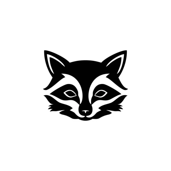 Cara Guaxinim Logotipo Animal Cabeça Clip Arte Vetor Ícone Racoon — Vetor de Stock