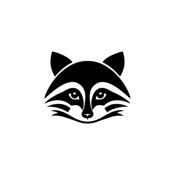 너구리 Logo Animal Head Clip Art Vector Racoon Icon Mascot — 스톡 벡터