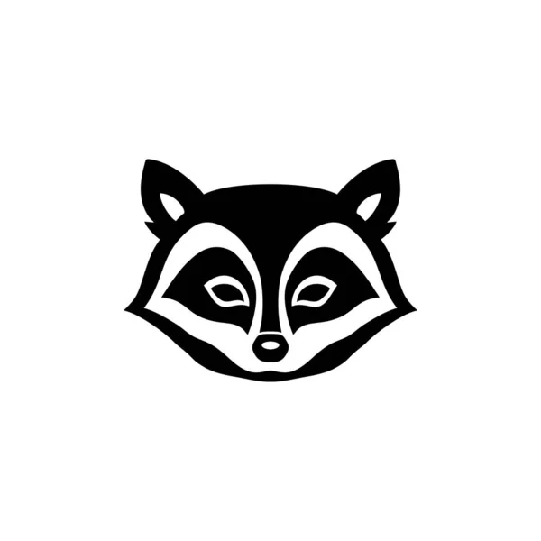Cara Guaxinim Logotipo Animal Cabeça Clip Arte Vetor Ícone Racoon — Vetor de Stock