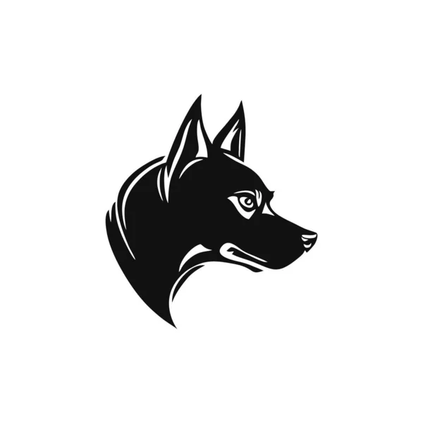 Силуэт Собачья Голова Ветеринарный Логотип Вектора Клипарта Животного Икона Ветеринара — стоковый вектор
