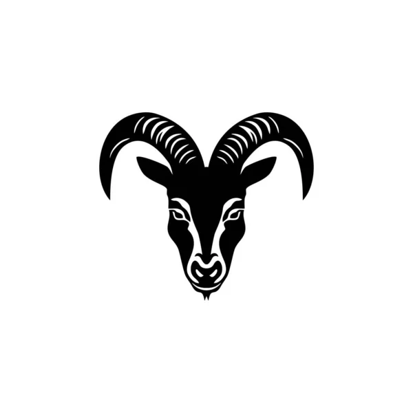 Cara Cabra Logo Cabeça Animal Silhueta Clipart Vetor Ícone Mascote — Vetor de Stock