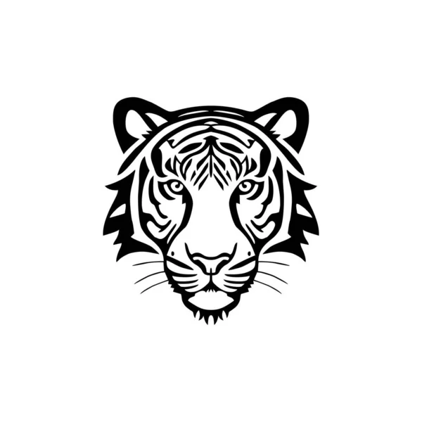 Tiger Head Silhouette Logo Animal Face Clipart Vector Wildcat Mascot — Stock Vector