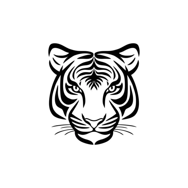 Cara Tigre Logotipo Silhueta Cabeça Animal Clipart Vetor Ícone Mascote — Vetor de Stock