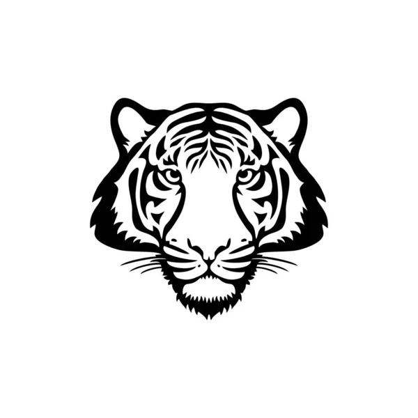 Silueta Cabeza Tigre Logotipo Animal Cara Clipart Vector Icono Mascota — Vector de stock
