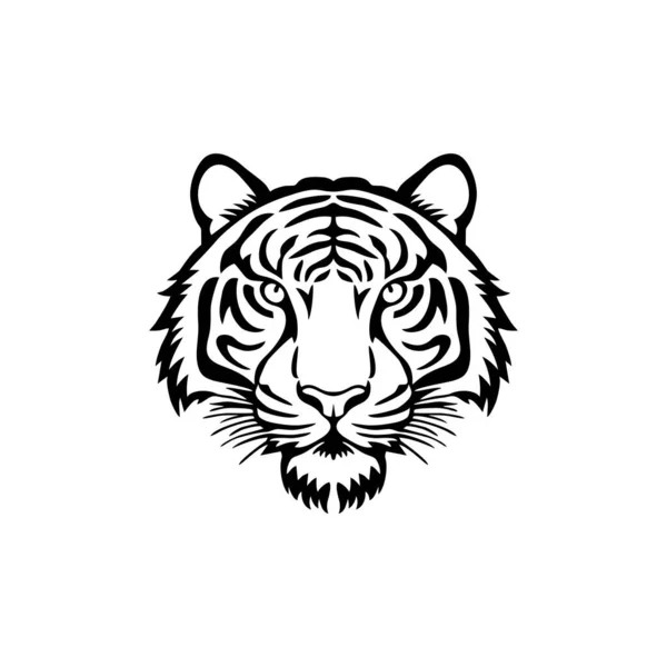 Cara Tigre Logo Animal Cabeza Silueta Clipart Vector Icono Mascota — Vector de stock