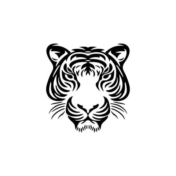 Cara Tigre Logo Animal Cabeza Silueta Clipart Vector Icono Mascota — Vector de stock