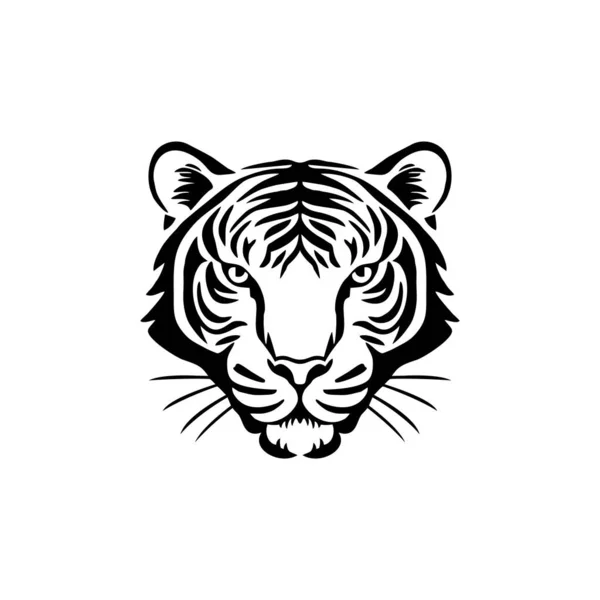 Logo Twarzy Tygrysa Sylwetka Głowy Zwierzęcia Wektor Clipart Ikona Maskotki — Wektor stockowy
