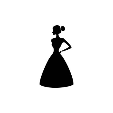 Moda kadın logosu, güzellik portresi klişe vektör, giyim mağazası sembolü, butik mağaza ikonu. beyaz arkaplanda izole.
