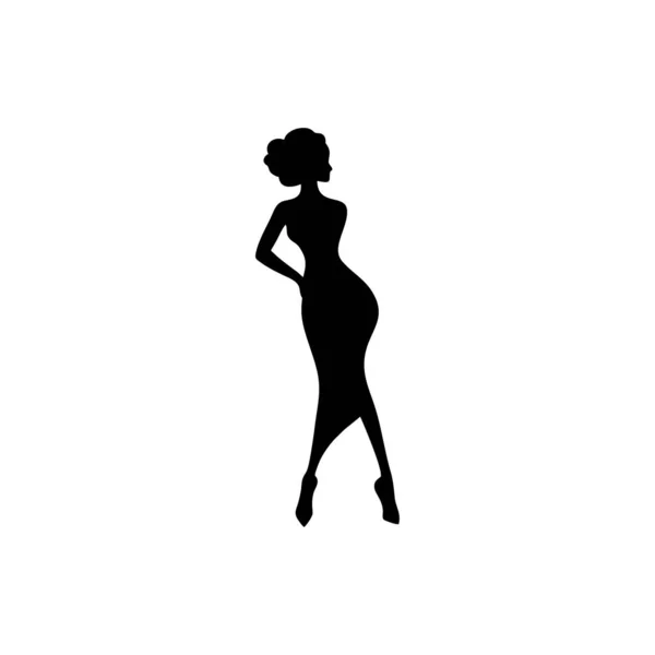 Fashion Women Logo Beauty Portrait Silhouette Clipart Vector Clothing Shop - Stok Vektor