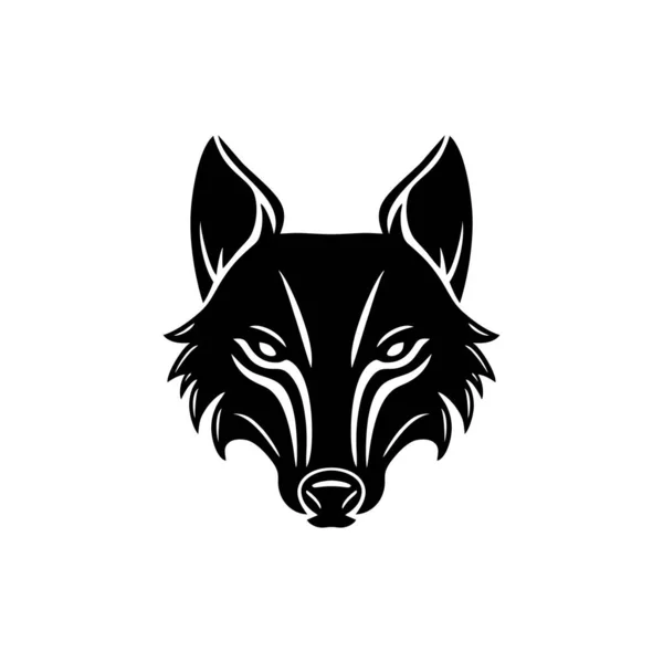 Lobo Rosto Logotipo Ícone Silhueta Cabeça Animal Clipe Coiote Arte — Vetor de Stock