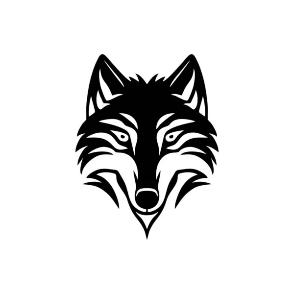 Logo Sylwetki Głowy Wilka Ikoną Twarzy Zwierzęcia Kojot Clipart Myśliwy — Wektor stockowy