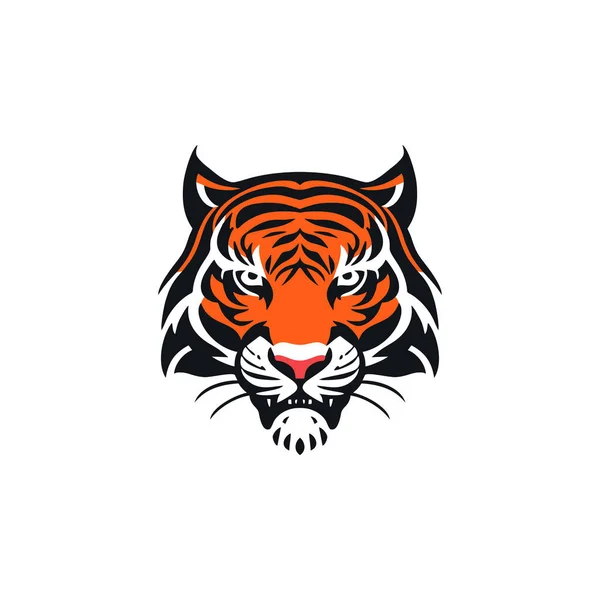 Tigre Faccia Logo Animale Testa Silhouette Clipart Vettore Fauna Selvatica — Vettoriale Stock