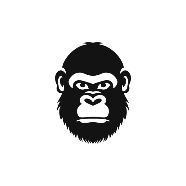 Cabeza Gorila Logotipo Cara Mono Mascota Clipart Vector Icono Silueta — Vector de stock