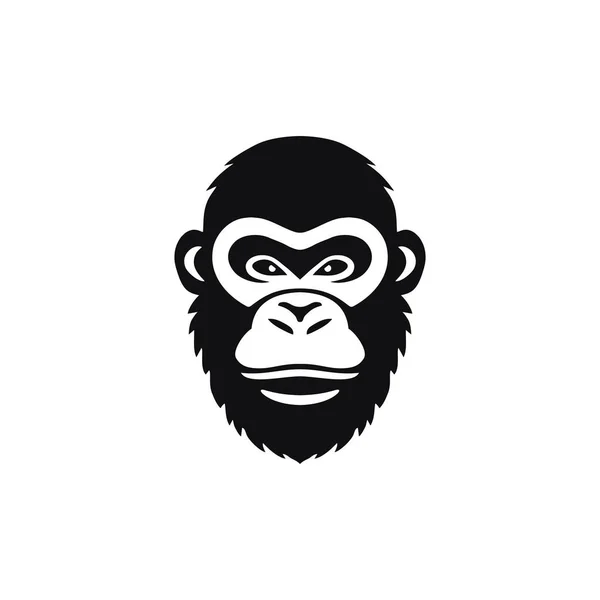 Cabeza Gorila Logotipo Cara Mono Mascota Clipart Vector Icono Silueta — Vector de stock