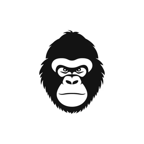 Monkey Face Mascota Gorila Logo Clipart Vector Gorilas Símbolo Silueta — Vector de stock