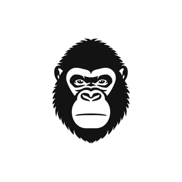 Gorilla Cap Logo Monkey Face Mascota Clipart Vector Pictograma Siluetei — Vector de stoc