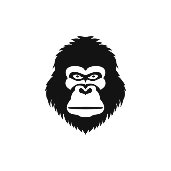 Maskot Opičí Tváří Klipartového Vektoru Gorilla Logo Silueta Gorily Hlavy — Stockový vektor